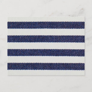 Navy Strip Fabric Postkarte