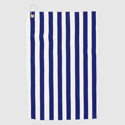 Navy Strip Golf Handtuch (Vorderseite)