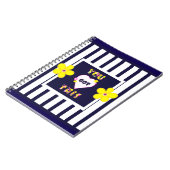 Navy Strip Notebook Bright Yellow Art Blume Notizblock (Linke Seite)