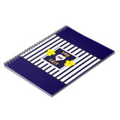 Navy Strip Notebook Bright Yellow Art Blume Notizblock (Linke Seite)