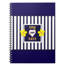 Navy Strip Notebook Bright Yellow Art Blume
