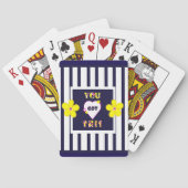 Navy Strip Notebook Bright Yellow Art Blume Spielkarten (Rückseite)