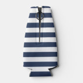 Navy Strip & Pink Peony Monogram Flasche Cooler Flaschenkühler (Rückseite)