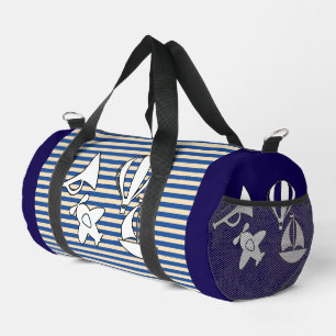 Navy Stripe Kinder Duffle Bag