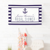 Navy Stripe Nautical Anchor Brautparty Banner (Insitu)