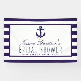 Navy Stripe Nautical Anchor Brautparty Banner
