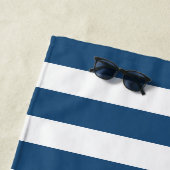 Navy Stripe Nautical Crab Mit Monogramm Beach Hand Strandtuch (Beispiel)