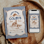 Navy Stripe Rodeo Birthday Invitation Einladung