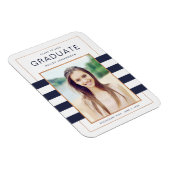 Navy Stripes Abschluss Foto Magnet (Rechte Seite)