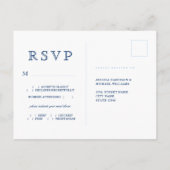 Navy Stripes Lenkrad Nautical Wedding RSVP Postkarte (Rückseite)