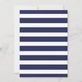 Navy Stripes mit Anchor Nautical Wedding Einladung (Rückseite)