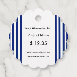 Navy Stripes Scalloped Price Tags | EB_Office Geschenkanhänger