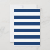 Navy Stripes Wasserfarbe Lenkrad nautisch RSVP Karte (Rückseite)