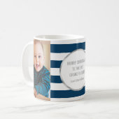 Navy Strips Silver Foto Best Opa Weihnachten Kaffeetasse (Vorderseite Links)