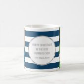 Navy Strips Silver Foto Best Opa Weihnachten Kaffeetasse (Mittel)