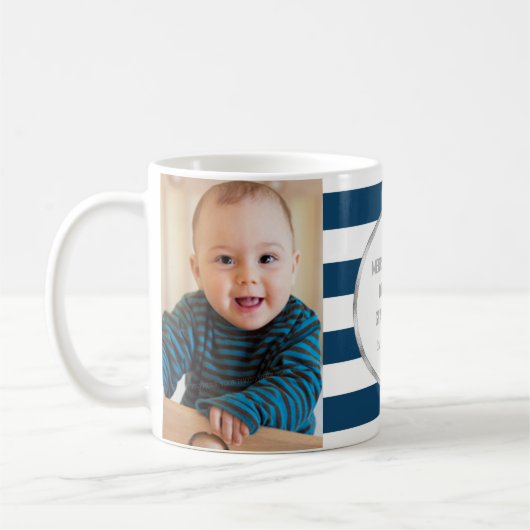 Navy Strips Silver Foto Best Opa Weihnachten Kaffeetasse (Links)