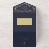 Navy Sun Moon Tarot Card QR Code Wedite Einladung (Außenbereich)