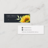 NAVY SUNFLOWER AUTUMN STUD EARRING DISPLAD CARD MINI VISITENKARTE (Vorne/Hinten)