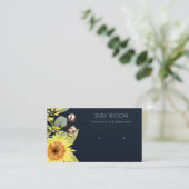 NAVY SUNFLOWER BLÄTTER FLORAL EARRING DISPLAY LOGO VISITENKARTE (Stehend Vorderseite)