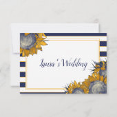 Navy Sunflower Bridesmaid Card Einladung (Rückseite)