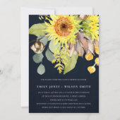 NAVY SUNFLOWER EUCALYPTUS FLORAL COUPLES SHOWER EINLADUNG (Vorderseite)