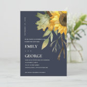 NAVY SUNFLOWER FLORARAL WIR HABEN DIE KNOCHKARTE DANKESKARTE (Stehend Vorderseite)