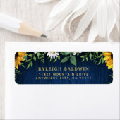Navy Sunflowers Hochzeitrücksendesiegel (Insitu)