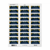 Navy Sunflowers Hochzeitrücksendesiegel (Vorne)