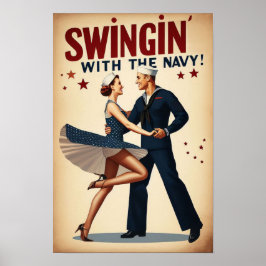 Navy Swing Dance Night Delight Poster
