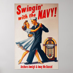 Navy Swing Dance Night Delight Poster
