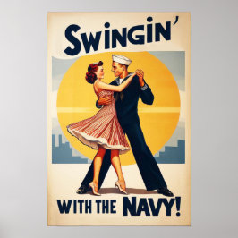 Navy Swing Dance Night Delight Poster