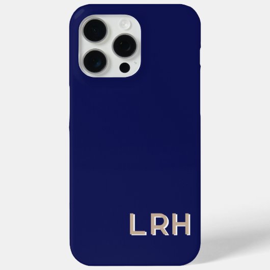 Navy-Tan-Minimalist-Monogramm-iPhone-Hülle Case-Mate iPhone Hülle (Rückseite)