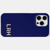 Navy-Tan-Minimalist-Monogramm-iPhone-Hülle Case-Mate iPhone Hülle (Rückseite (Horizontal))