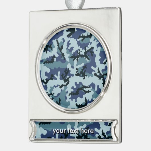 Navy-Tarnung Banner-Ornament Silber (Links)