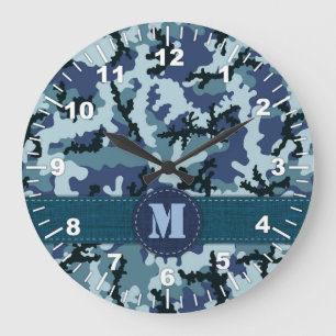 Navy-Tarnung Große Wanduhr
