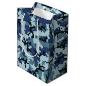 Navy-Tarnung Mittlere Geschenktüte (Rückseite Schrägansicht)