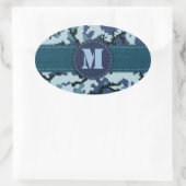 Navy-Tarnung Ovaler Aufkleber (Tasche)