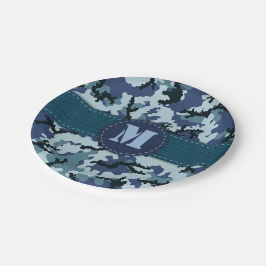 Navy-Tarnung Pappteller (Schrägansicht)