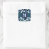 Navy-Tarnung Quadratischer Aufkleber (Tasche)