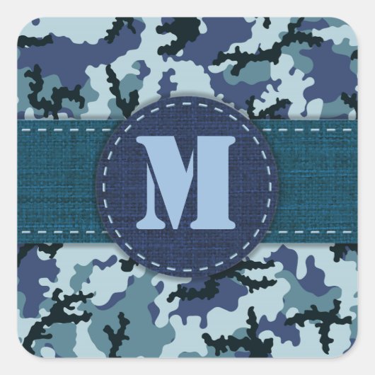 Navy-Tarnung Quadratischer Aufkleber (Vorderseite)