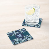 Navy-Tarnung Rechteckiger Pappuntersetzer (Vor Ort)