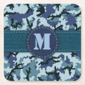 Navy-Tarnung Rechteckiger Pappuntersetzer (Vorderseite)