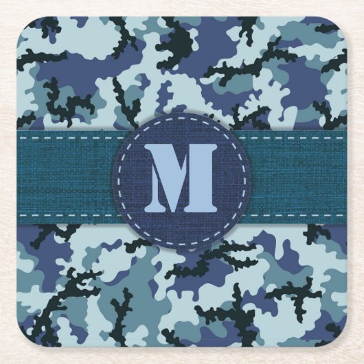 Navy-Tarnung Rechteckiger Pappuntersetzer (Vorderseite)