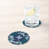 Navy-Tarnung Runder Pappuntersetzer (Vor Ort)
