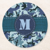 Navy-Tarnung Runder Pappuntersetzer (Vorderseite)