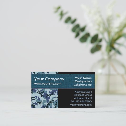 Navy-Tarnung Visitenkarte (Stehend Vorderseite)