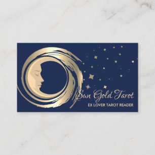 Navy Tarot-Kartenleserin Sterne Mond Sonne Himmels Visitenkarte