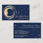 Navy Tarot Reader Stars Moon Sun Celestial Visitenkarte (Vorne/Hinten)