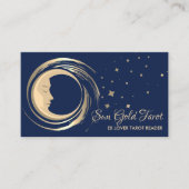 Navy Tarot Reader Stars Moon Sun Celestial Visitenkarte (Vorderseite)