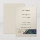 Navy Tartan Distel Save-the-Date-Karte Save The Date (Vorne/Hinten)